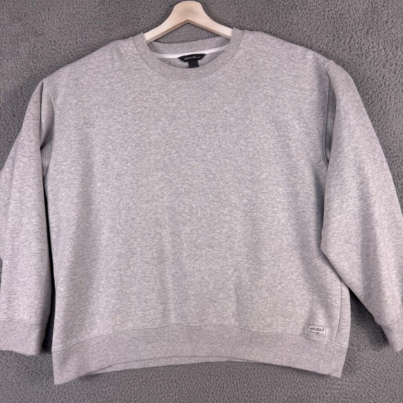 Eddie Bauer Sweatshirt Mens XL Gray Crewneck Fleece Pullover Ribbed Trim - Picture 1 of 10